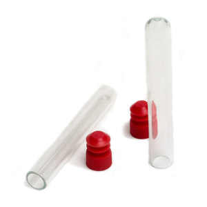 Tube de collection en verre avec bouchon plastique