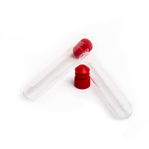 Tube de collection en verre avec bouchon plastique